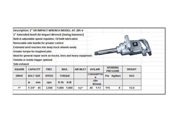 IMPACT WRENCH. MODEL : AT-285-6. BRAND : TACCTO