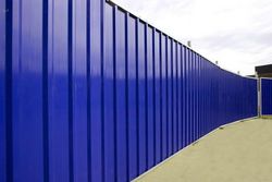 Corrugated Profiled Sheet Temporaty Hoarding Site Perimeter Fences Panels Continuous Pvc Eco Panels Suppliers, Exporters, Contractors, Dealers In Dubai, Uae, Abu Dhabi, Muscat, Africa, 