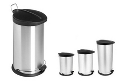 Stainless Steel Pedal Bin With Black Cover