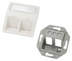 Angled Two Port Keystone 50x50 Mm Faceplate