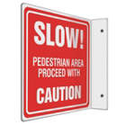 Accuform Signs Slow Pedestrian Area Proceed In Uae