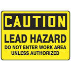 ACCUFORM SIGNS Lead Hazard Do Not Enter Work Area 