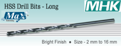 HSS Drill Bits Long DIN 1869-II Bright Finish from M H K HARDWARE TRADING LLC