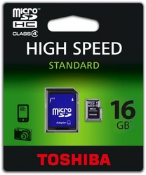 Toshiba 16 Gb Microsd Class 4 Memory Card With Ada