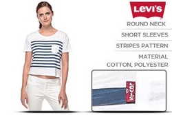 Levi's Loose Fit Short Sleeve Crop Top For Women -