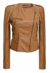 Women's Cool Zip Up Leather Jacket