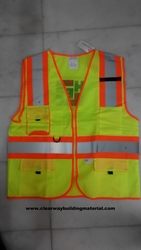 Safety Jacket Yellow With Orange Reflector