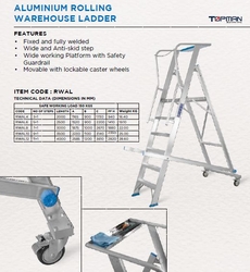 Rolling Warehouse Aluminium Ladder In Dubai