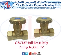 GAS TAP Full Brass Italy Fitting In.,Out. ½