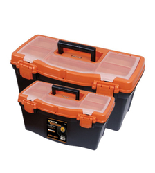 Tactix 2pc Plastic Toolbox Set (Orange)