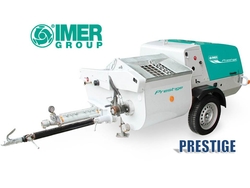 IMER PRESTIGE - For mixing and spraying plastering mortars in bags or from silo: premixed materials, gypsum base premixed materials, insulating plasters, lightened materials, self-levelling screeds. from ELMEC EQUIPMENT TRADING LLC
