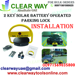 2 Key Solar Battery Operated Parking Lock Installation In Mussafah , Abudhabi , Uae 