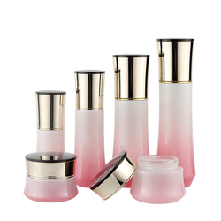 New Arrival 50g 40ml Skin Care Packaging Black Cosmetic Glass Bottle Set