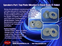SPEAKERS PART WASHER & T-YOKE MADE IN TAIW ...