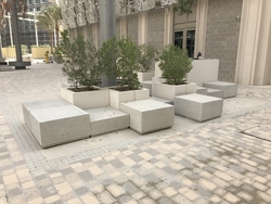 Concrete seat with Planterpot Supplier in UAE