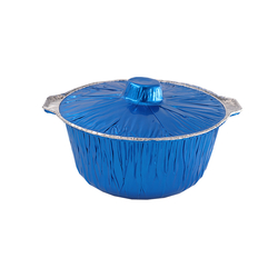 1000ml Blue Customizable Aluminum Foil Pot Food Grade Aluminum Foil Container