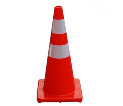 28" Flexible Orange PVC Safety Cone Road Barr ...