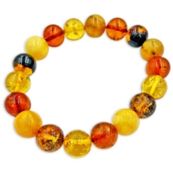 Buy Silver Bracelet with Various Amber