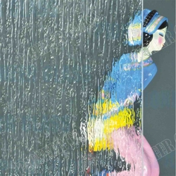 Patterned Glass-- Rain Flower Print