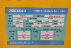 Rotary Frequency Converters for shipyard,dock,port,airport,shiprepair,shipbuilding,oil fields,www.greencisco.com