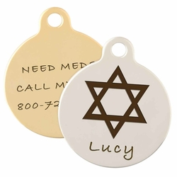 Customized Star of David Dog ID Tag