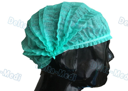 Delta-medi Green Single Elastic Disposable Mob Cap , Doctor Bouffant Disposable Hair Cover