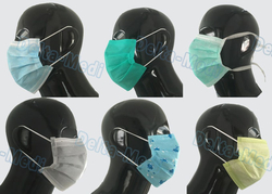 Delta-medi 3 Ply Non Woven Earloop Disposable Face Mask Blue Color For Doctor / Patient