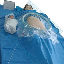 Delta-medi Absorbent Reinforced 40g - 60g Sp / Sms / Smms / Smmms C-section Surgical Drape For Caesarean Section With Collection