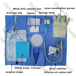 Delta-Medi Clinic Urethral Catheter Kit With Drainage Bag Foley Catheter Catheter Box