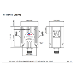 S Band 2.0~4.0GHz RF Broadband Circulator 500W