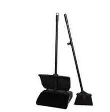 DUST PAN WITH METAL HANDLE AND BROOM