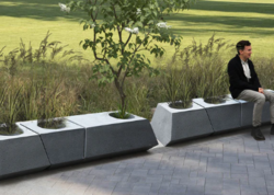 CONCRETE PLANTER BOX AND BENCH