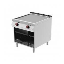 GAS GRILL ON OPEN CABINET