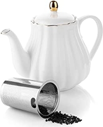Ceramic Tea Pot With Removable Stainless Steel Infuser