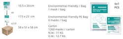FFP2 Particle Filtering Half Mask (Printed Bag) meets the requirements of EN 149:2001+A1:2009 FFP2