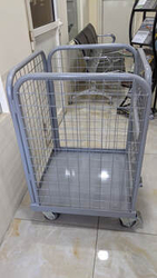 WIRE MESH CARGO CONTAINER TROLLEY
