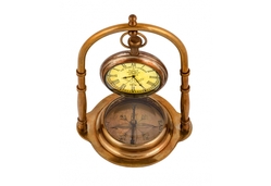 ANTIQUE CLOCK AND COMPASS 