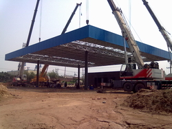 SAFS steel structure space frame gas station roof canopy