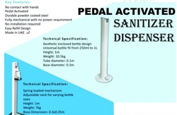 PEDAL ACTIVATED SANITIZER DISPENSERS