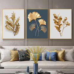 Golden Grass leaf canvas poster printing home decorative painting