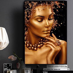 African Female Oil Painting Living Room Decoration 3d Wall Art Poster
