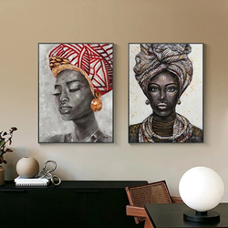 African female oil painting living room decoration 3D wall art poster