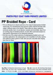 PP BREDAID ROPE from PARTH POLY COAT YARN PRIVATE LIMITED