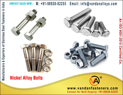 Nickel Alloy Bolts Manufacturers Exporters Suppliers Stockist In India Mumbai +91-9892882255 Https://www.vandanfasteners.com