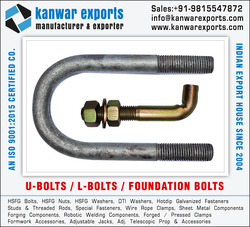 U-Bolts L-Bolts Fasteners manufacturers exporters in India Ludhiana https://www.kanwarexports.com +91-9815547872