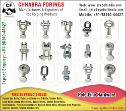 Pole Line Hardware manufacturers, Suppliers, Distributors, Stockist and exporters in India +91-98140-44427 https://www.eyeboltindia.com