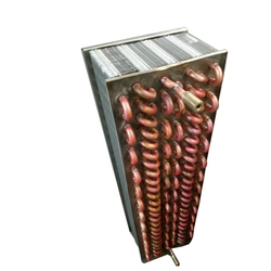 Finned hydrophilic foil evaporator for copper tube condenser for water chiller