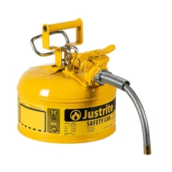 Justrite 1 Gallon, 5/8" Metal Hose, Steel Safety Can For Diesel, Type Ii, Accuflow Part No - 7210220