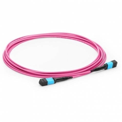 16 Fiber Mpo Trunk Cable 400G/800G Mpo Female - Mpo Female Om4 Multimode Pink Color (Ofnp) Low Loss Plenum Cable