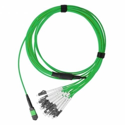 400G/800G 16 Fiber Mpo Break-Out Cable With Mpo Female And 8 X Lc/Pc Duplex Om5 Multimode Green Color (Ofnp) Low Loss Plenum Cable